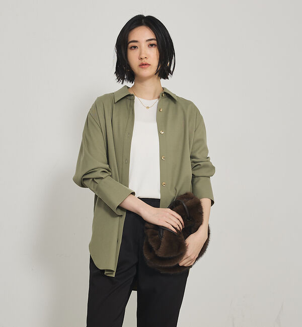 qualite「ソフトサキソニー2WAYシャツ」|シャツ・ブラウス|