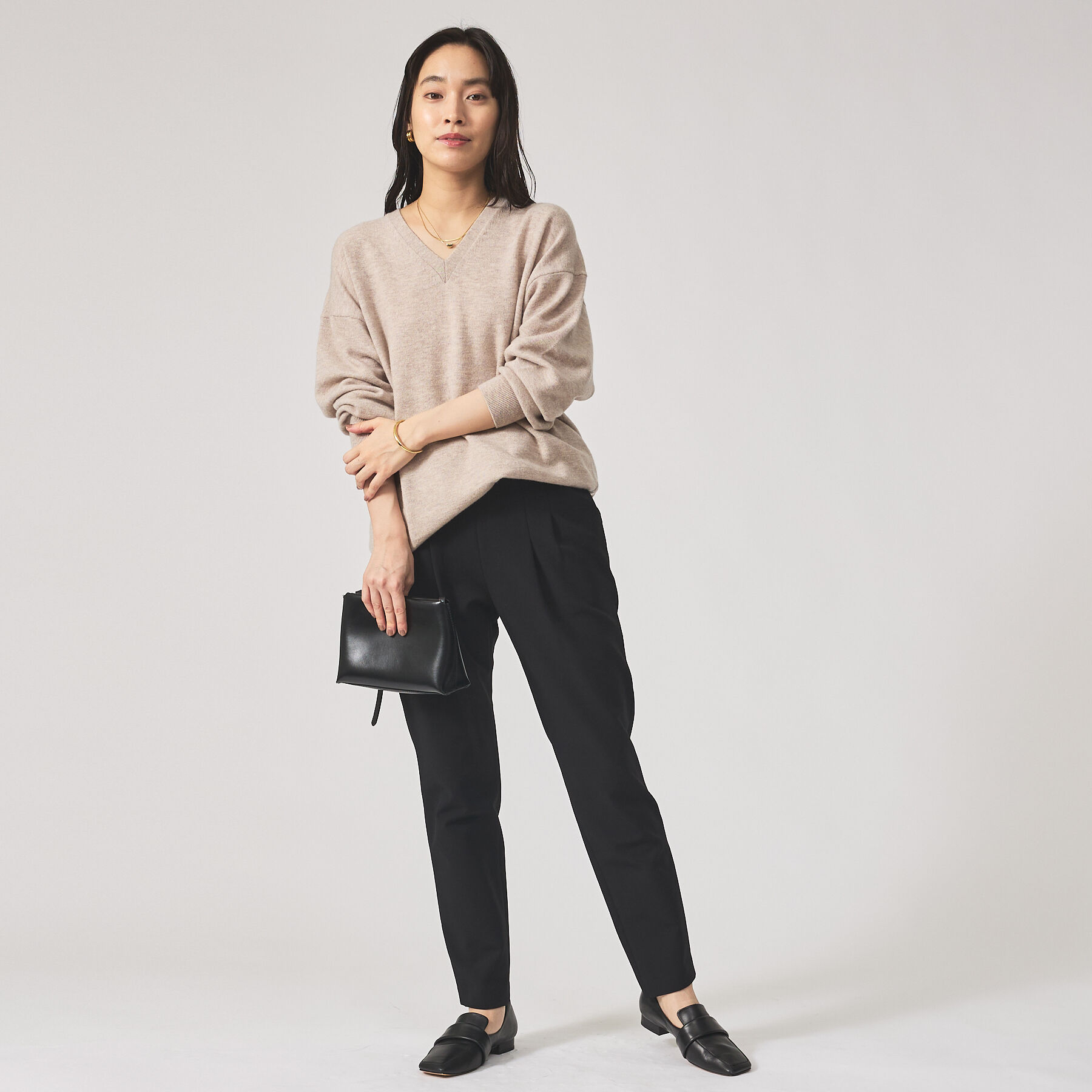 qualite「【2WAYタックパンツシリーズ新素材！】ウォームサテンタックパンツ」|その他|