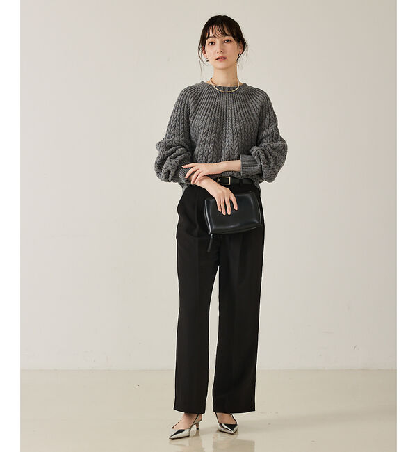 qualite「ケーブルボトルネックニット」|ニット・セーター|