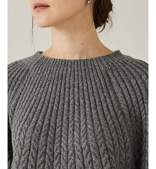 qualite「ケーブルボトルネックニット」|ニット・セーター|