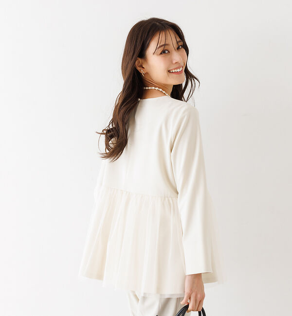 abahouse mavie「【エニデイカセット】チュールペプラムブラウス」|シャツ・ブラウス|