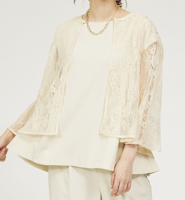 abahouse mavie「【セットアップ対応/エニデイカセット】レースボレロブラウス」|シャツ・ブラウス|アイボリー