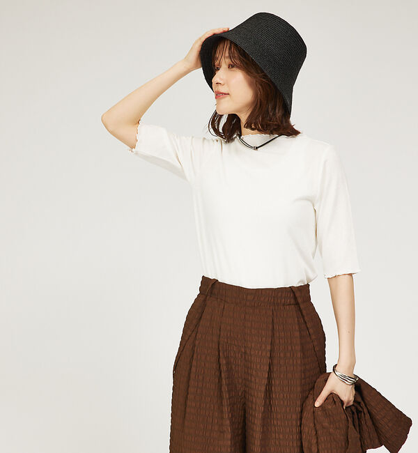 abahouse mavie「メロウスパーク5分袖プルオーバー」|Tシャツ・カットソー|