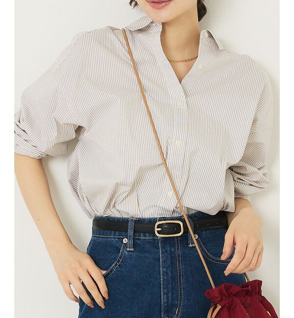 abahouse mavie「メンズライクオーバーシャツ」|シャツ・ブラウス|ホワイト系その他1