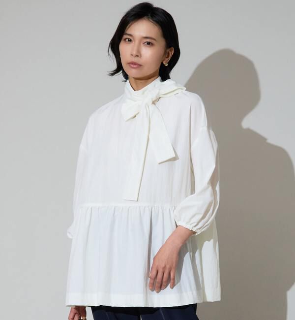 TIARA「ハイネックリボンペプラムブブラウス」|シャツ・ブラウス|