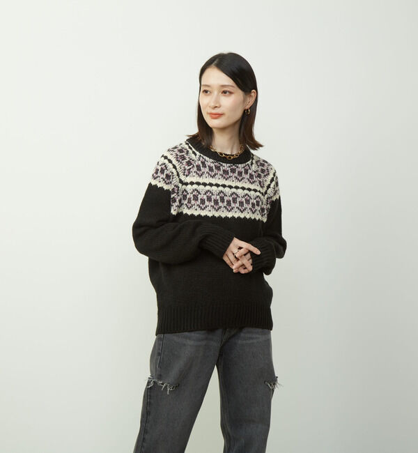 Soffitto「2WAYバックオープンジャガードニット」|ニット・セーター|ブラック