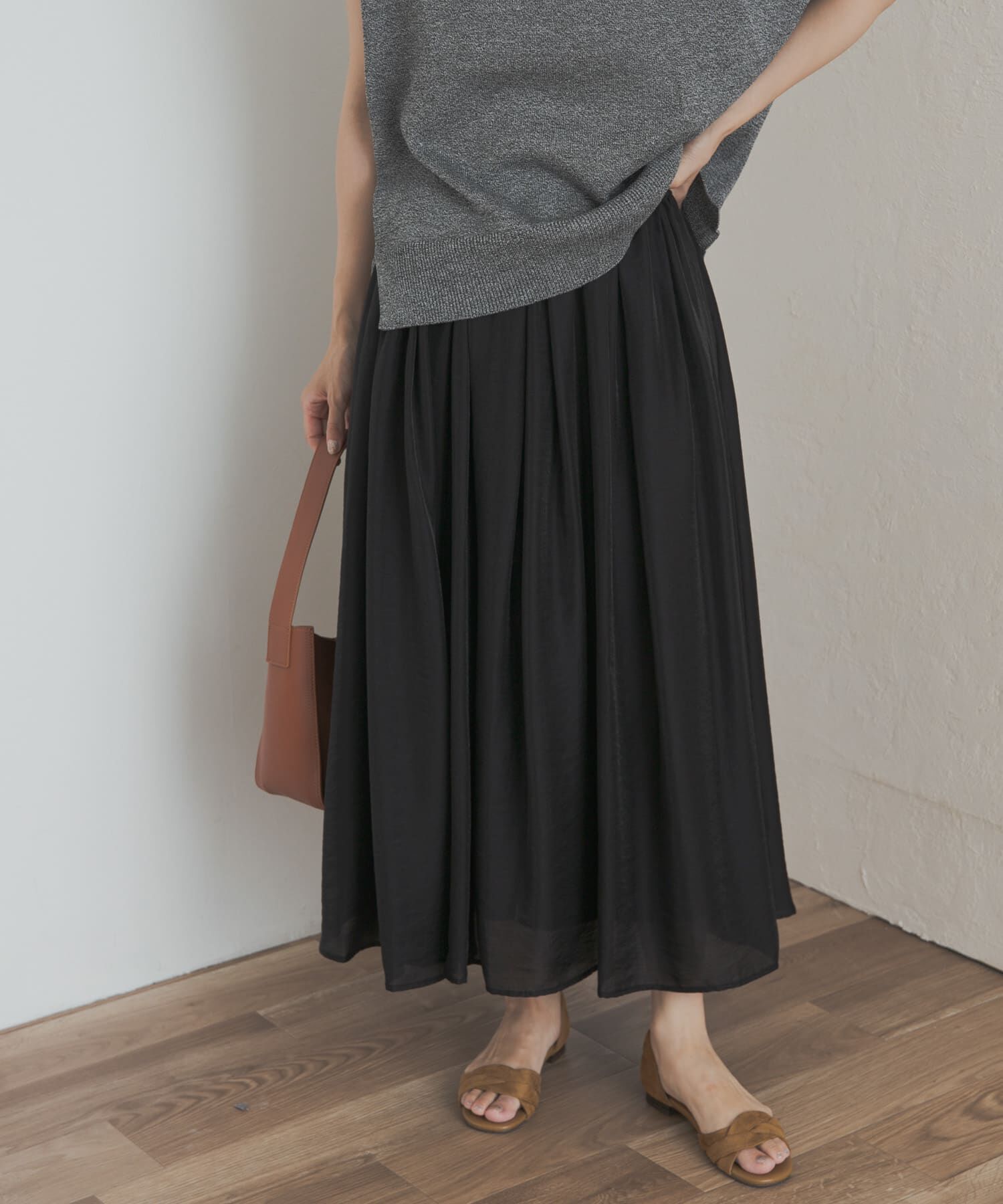 URBAN RESEARCH DOORS「ブライトギャザースカート」|スカート|