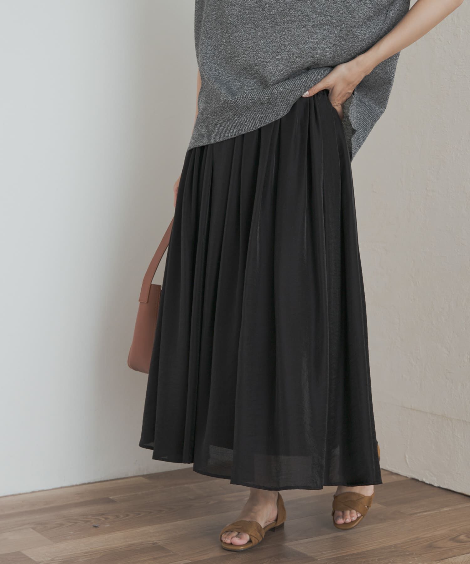 URBAN RESEARCH DOORS「ブライトギャザースカート」|スカート|