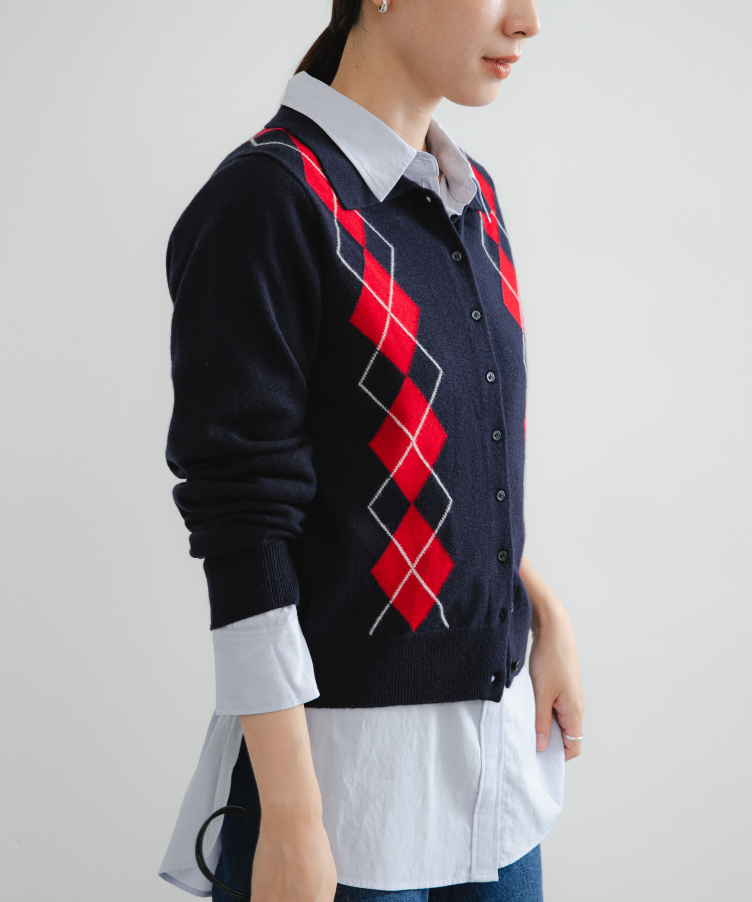 URBAN RESEARCH「アーガイルシャツカラーカーディガン」|ニット・セーター|