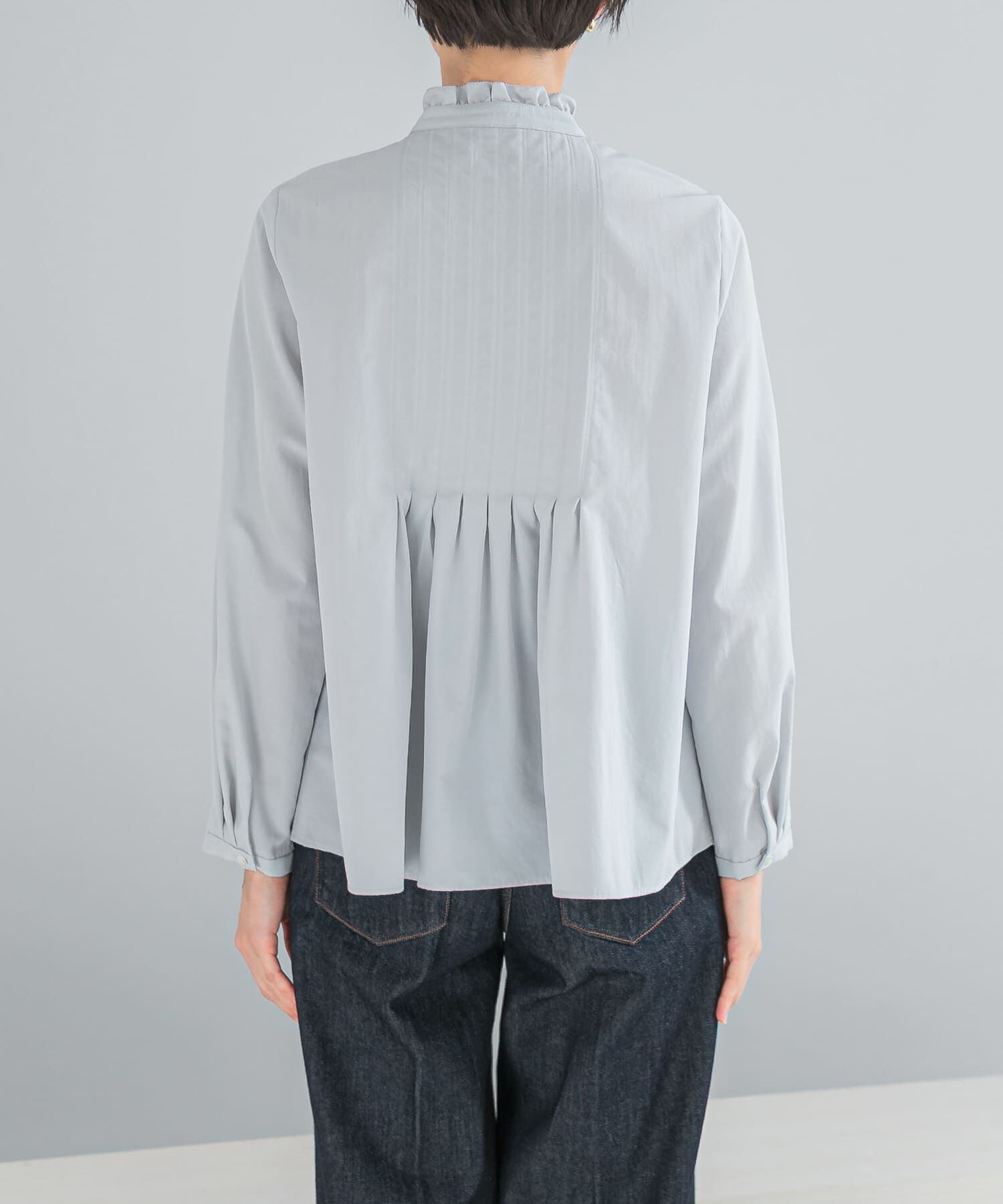 URBAN RESEARCH ROSSO「『WEB限定』フリルネックレースデザインシャツブラウス」|シャツ・ブラウス|