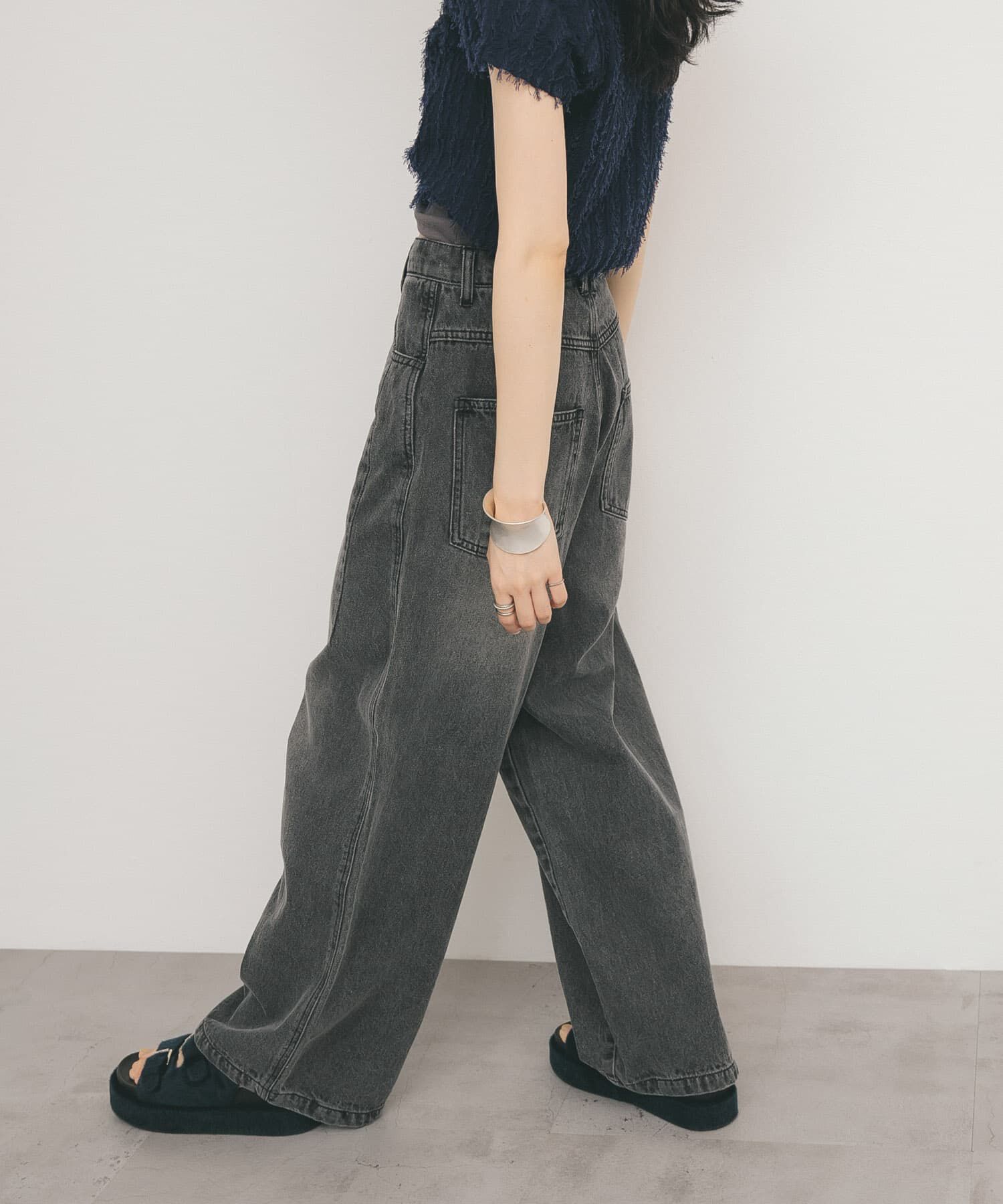  「『2サイズ展開』ドローストリングデニム」|デニム|