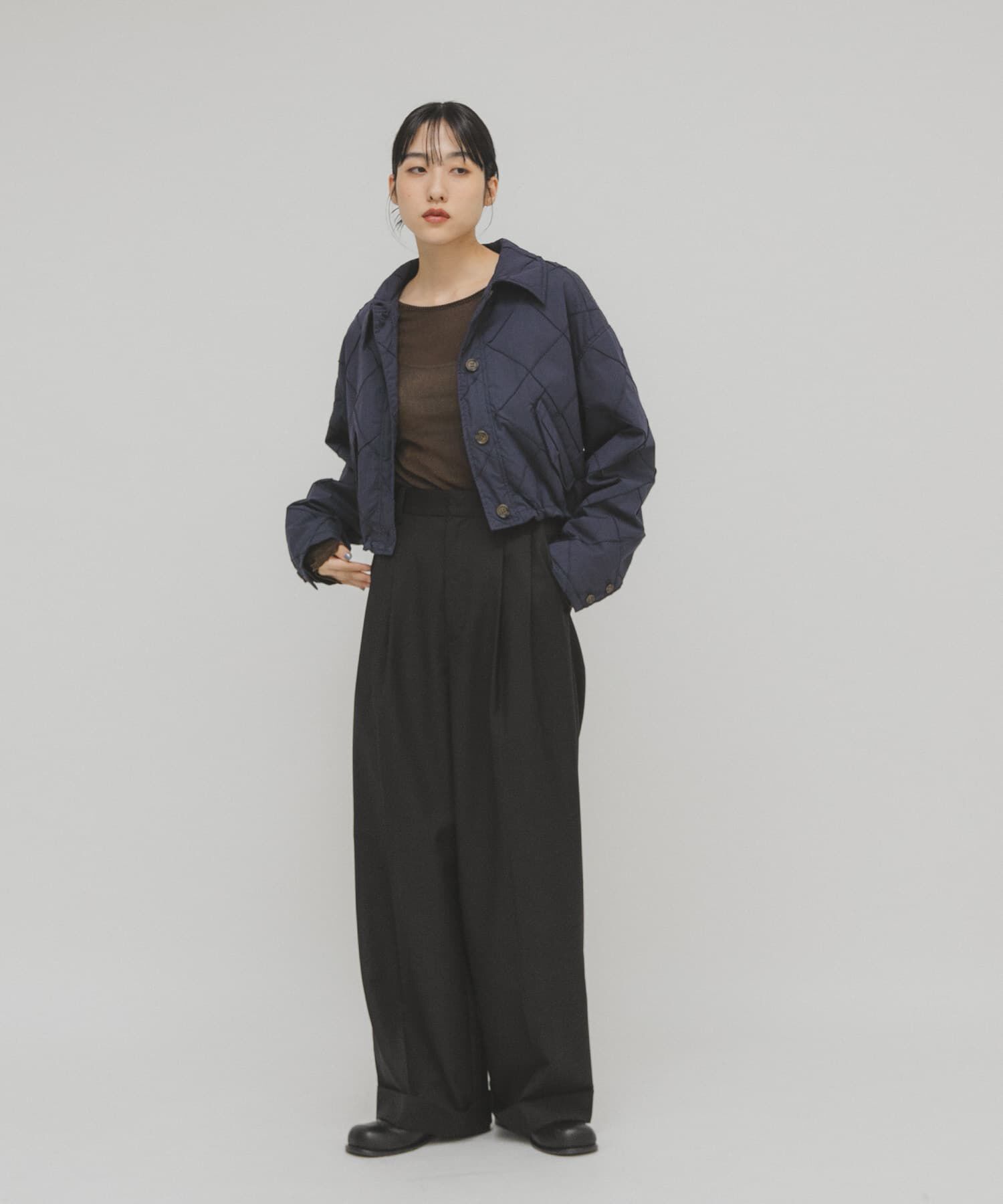  「キルティングシャツブルゾン」|ダウン|