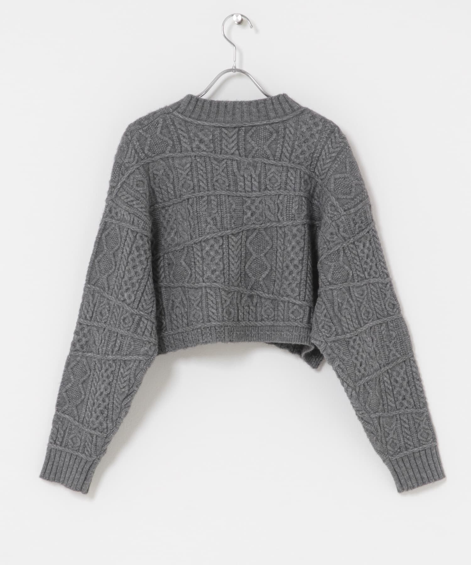  「MIXケーブルショートニット」|ニット・セーター|