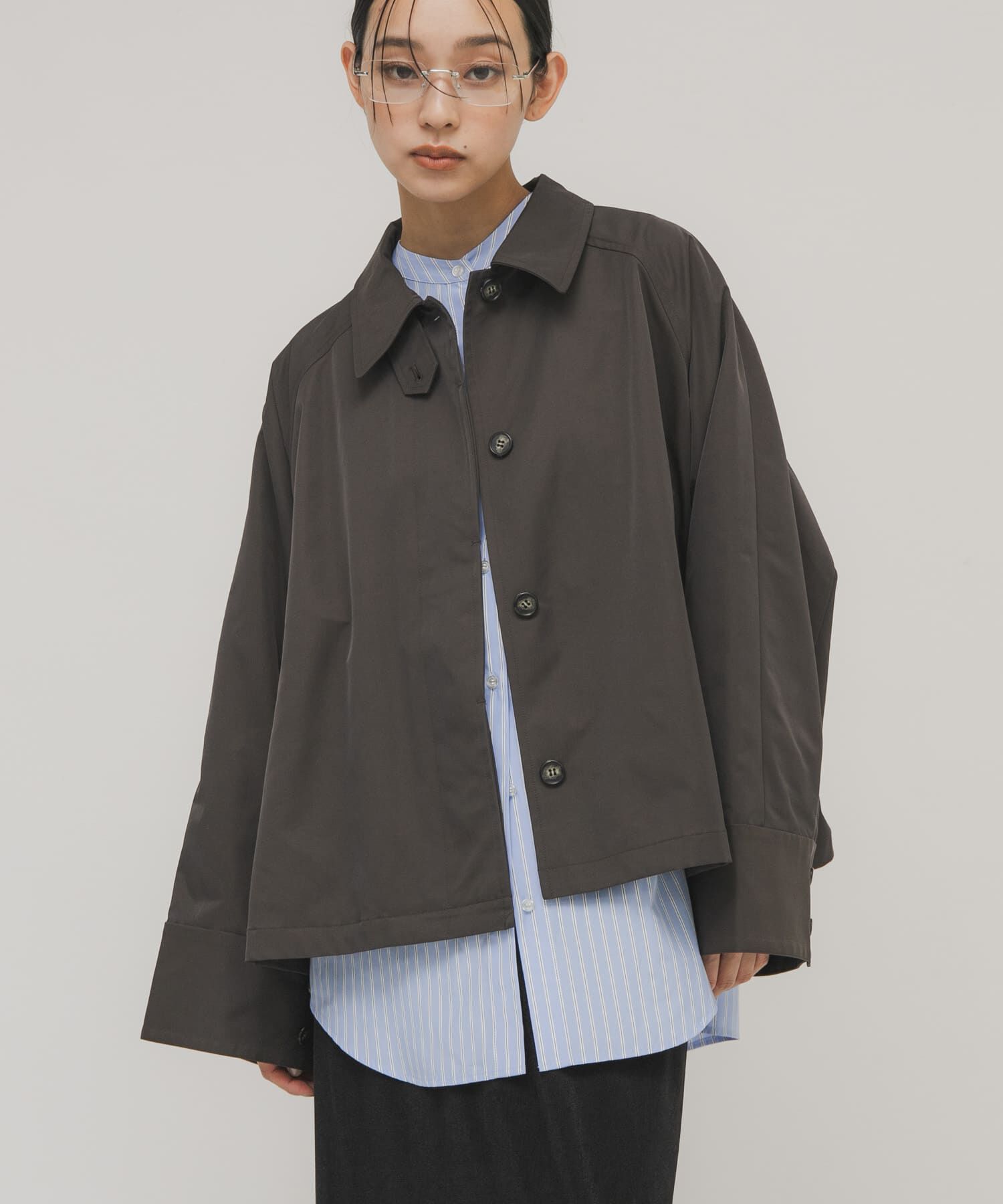  「ステンカラーマントコート」|ステンカラーコート|