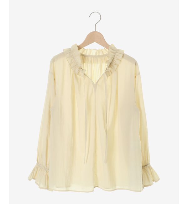  「シアーフリルネックブラウス」|シャツ・ブラウス|