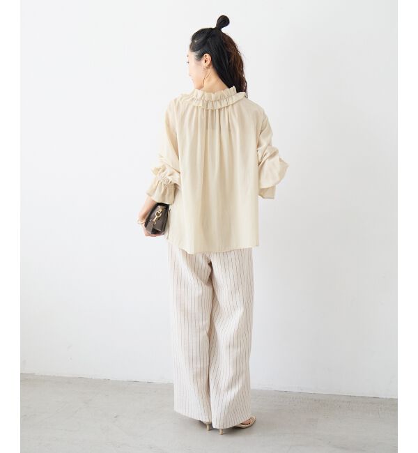  「シアーフリルネックブラウス」|シャツ・ブラウス|