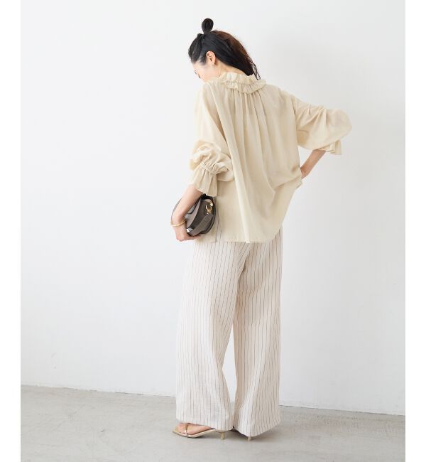  「シアーフリルネックブラウス」|シャツ・ブラウス|