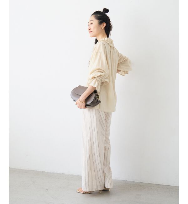  「シアーフリルネックブラウス」|シャツ・ブラウス|