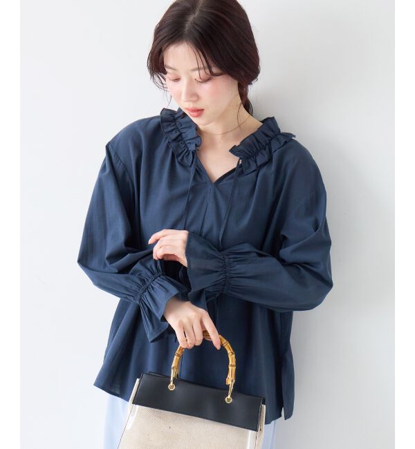  「シアーフリルネックブラウス」|シャツ・ブラウス|