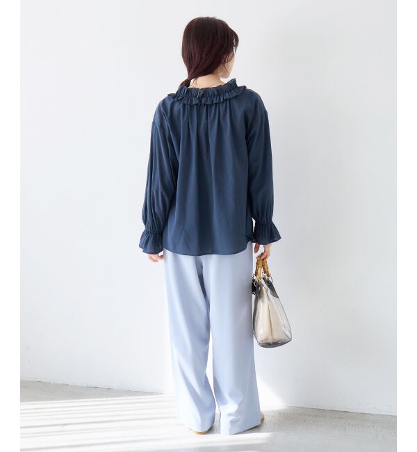  「シアーフリルネックブラウス」|シャツ・ブラウス|