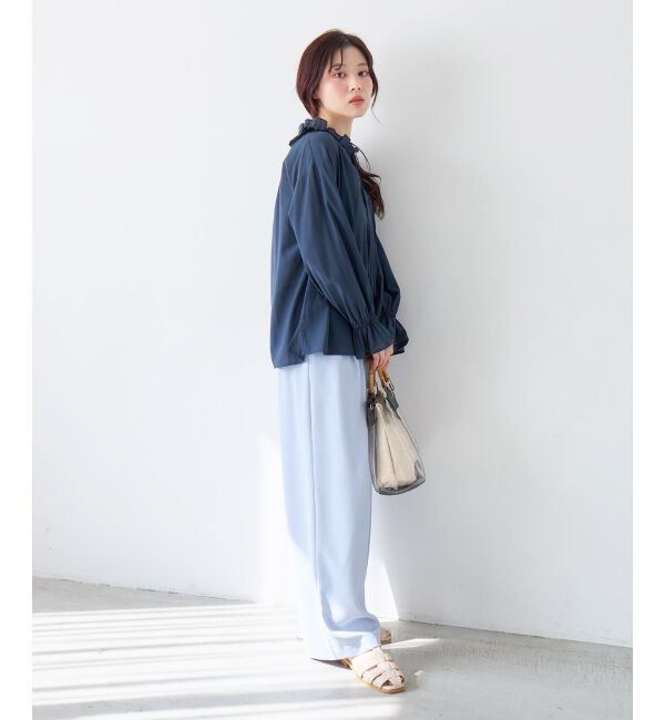  「シアーフリルネックブラウス」|シャツ・ブラウス|