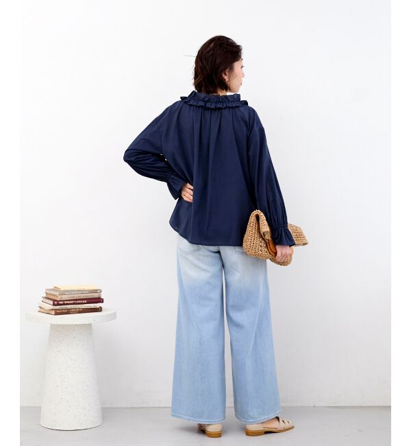  「シアーフリルネックブラウス」|シャツ・ブラウス|