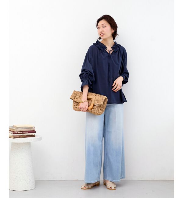  「シアーフリルネックブラウス」|シャツ・ブラウス|