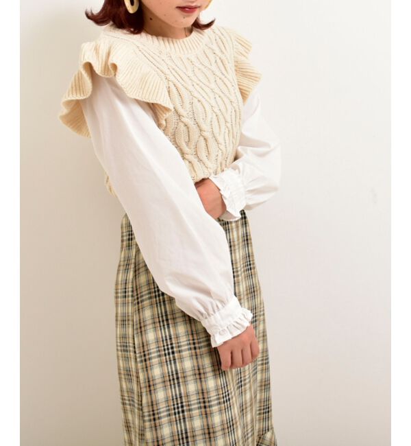 MAJESTICLEGON「2wayケーブルフリルニット」|ニット・セーター|