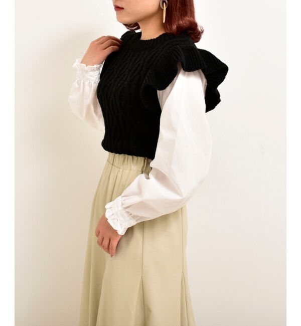 MAJESTICLEGON「2wayケーブルフリルニット」|ニット・セーター|