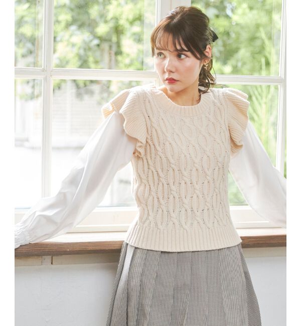 MAJESTICLEGON「2wayケーブルフリルニット」|ニット・セーター|