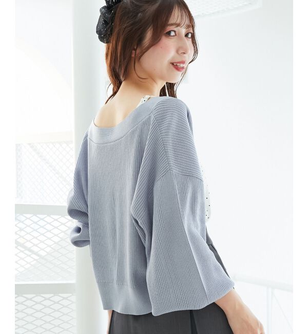  「&infin;リボンチャームボタンカーディガン」|カーディガン|