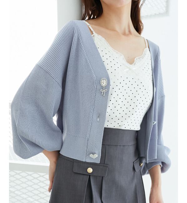  「&infin;リボンチャームボタンカーディガン」|カーディガン|