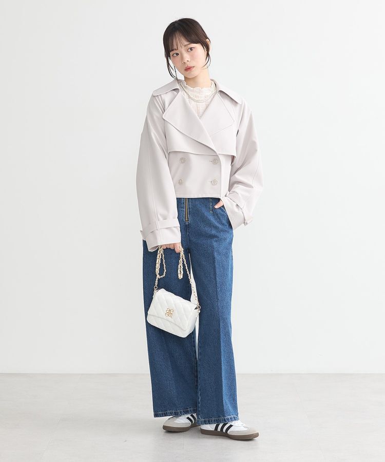 earth music&ecology「バックフレアショートトレンチコート」|トレンチコート|