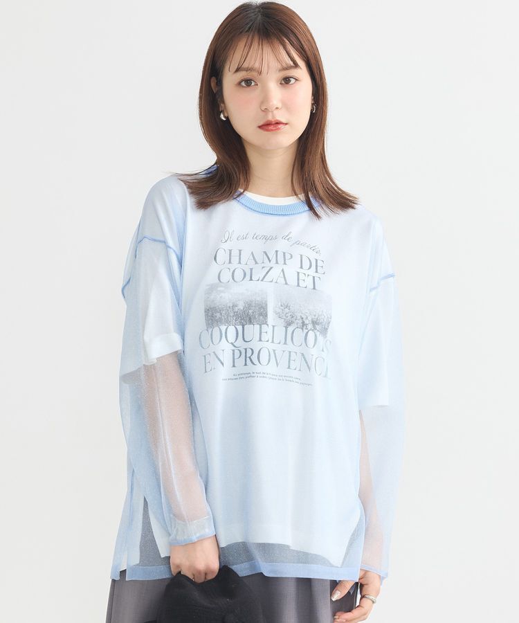 earth music&ecology「シアールーズニットプルオーバー」|チュニック|Light Blue