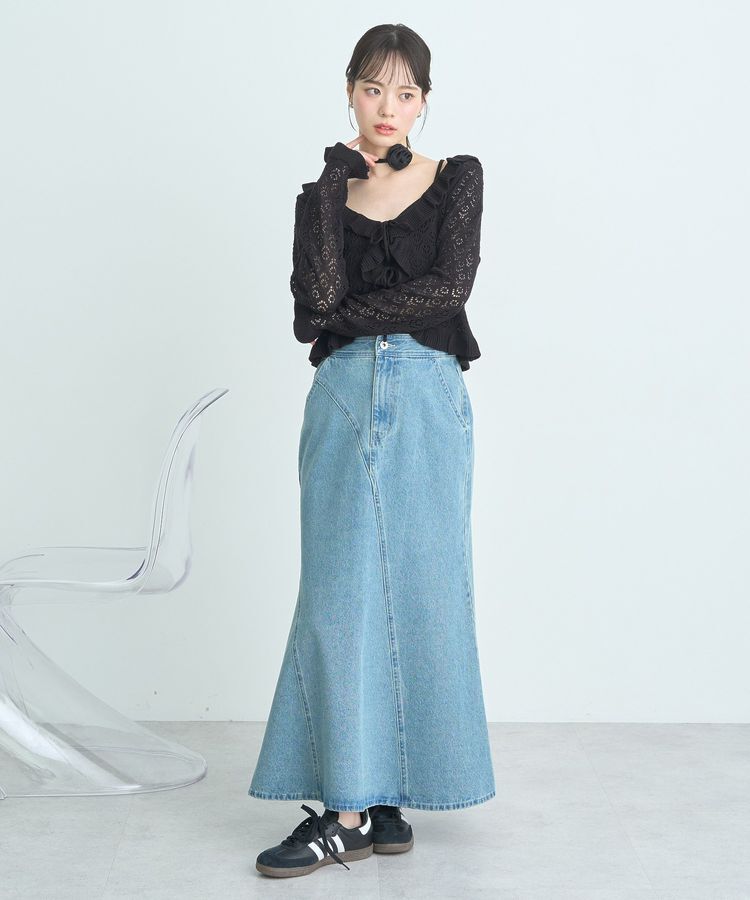 earth music&ecology「エスカルゴマーメイドデニムスカート」|フレア|