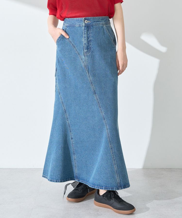 earth music&ecology「エスカルゴマーメイドデニムスカート」|フレア|Medium Indigo