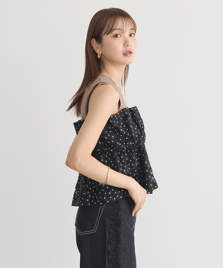 earth music&ecology「キラキラフラワー刺繍ビスチェ」|ベスト・ジレ|