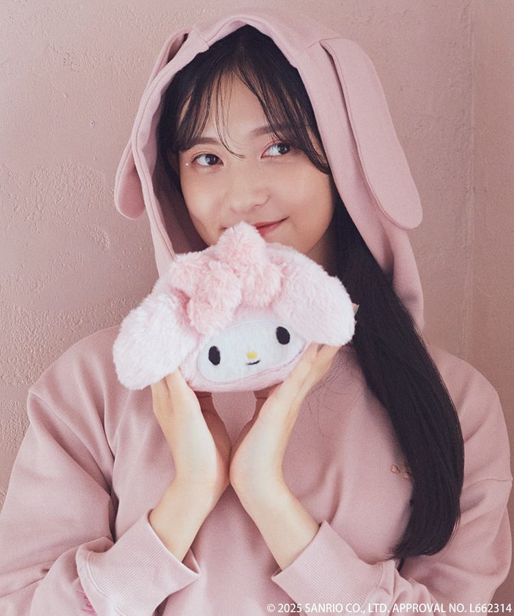 earth music&ecology「マイメロディ&クロミ/earth フェイスポーチ」|ポーチ|Pink