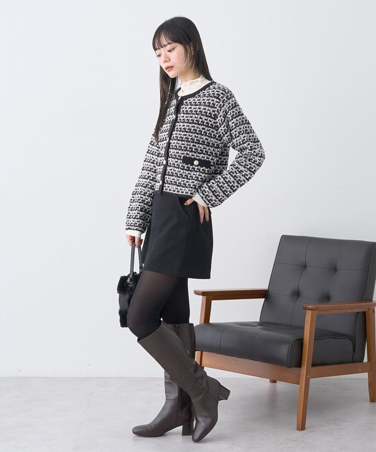 earth music&ecology「ニットツイードジャケット」|カーディガン|