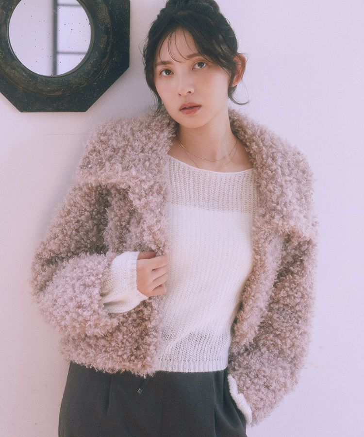 earth music&ecology「サイドリボン透かしニットプルオーバー」|ニット・セーター|