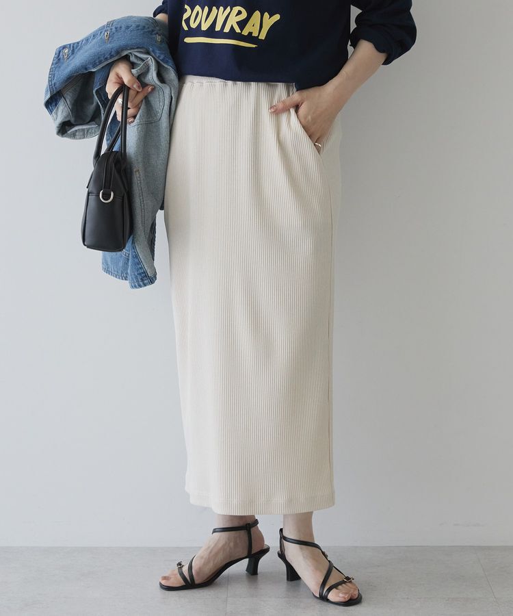 AMERICAN HOLIC「針抜きリブナロースカート」|タイト|