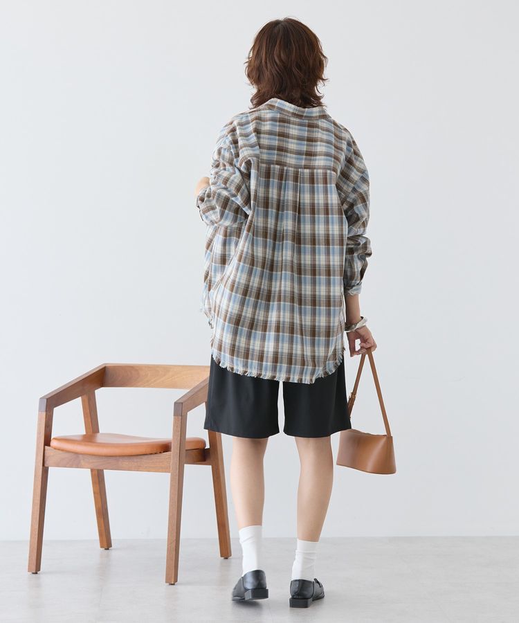 AMERICAN HOLIC「フリンジヘム起毛チェックシャツ」|シャツ・ブラウス|