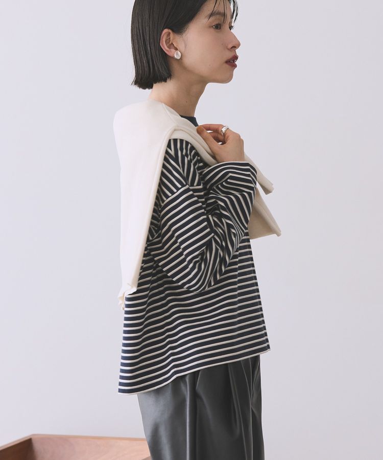 AMERICAN HOLIC「カラーボーダークロップド丈プルオーバー」|Tシャツ・カットソー|