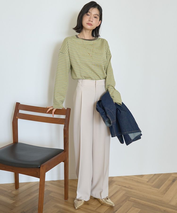 AMERICAN HOLIC「カラーボーダークロップド丈プルオーバー」|Tシャツ・カットソー|