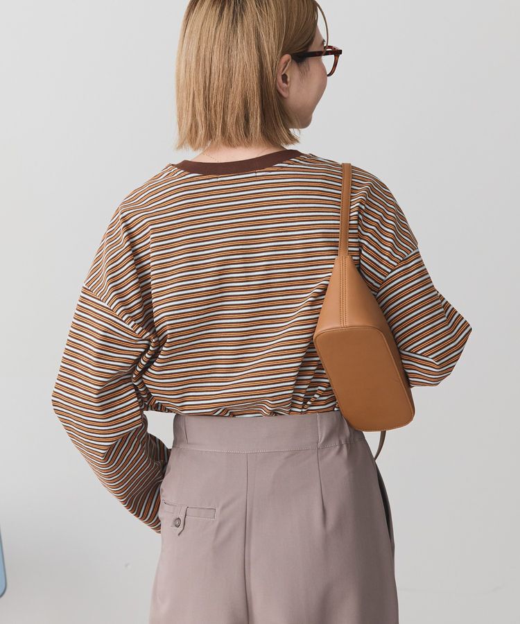 AMERICAN HOLIC「カラーボーダークロップド丈プルオーバー」|Tシャツ・カットソー|