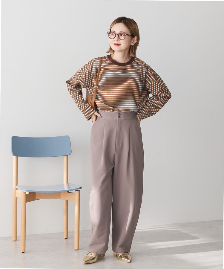 AMERICAN HOLIC「カラーボーダークロップド丈プルオーバー」|Tシャツ・カットソー|