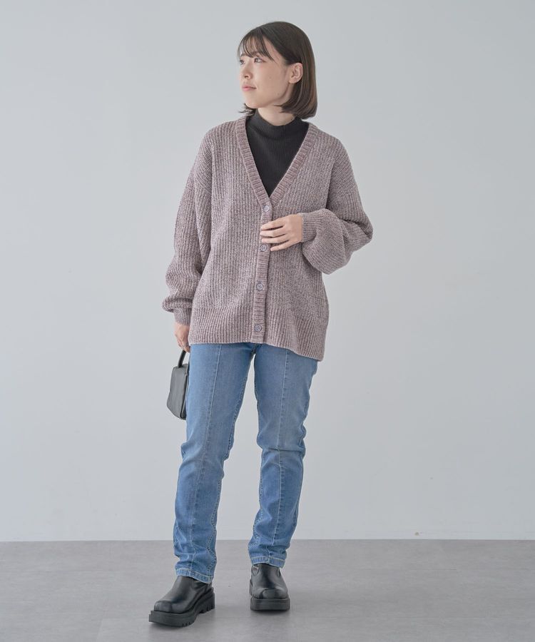 Green Parks「ベロアモールVネックカーディガン」|カーディガン|