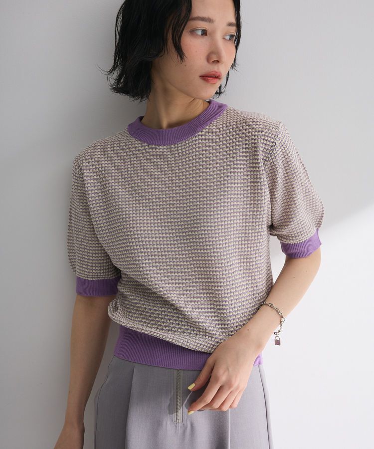 Green Parks「・swing by マルチカラージャカードニット」|Tシャツ・カットソー|Purple
