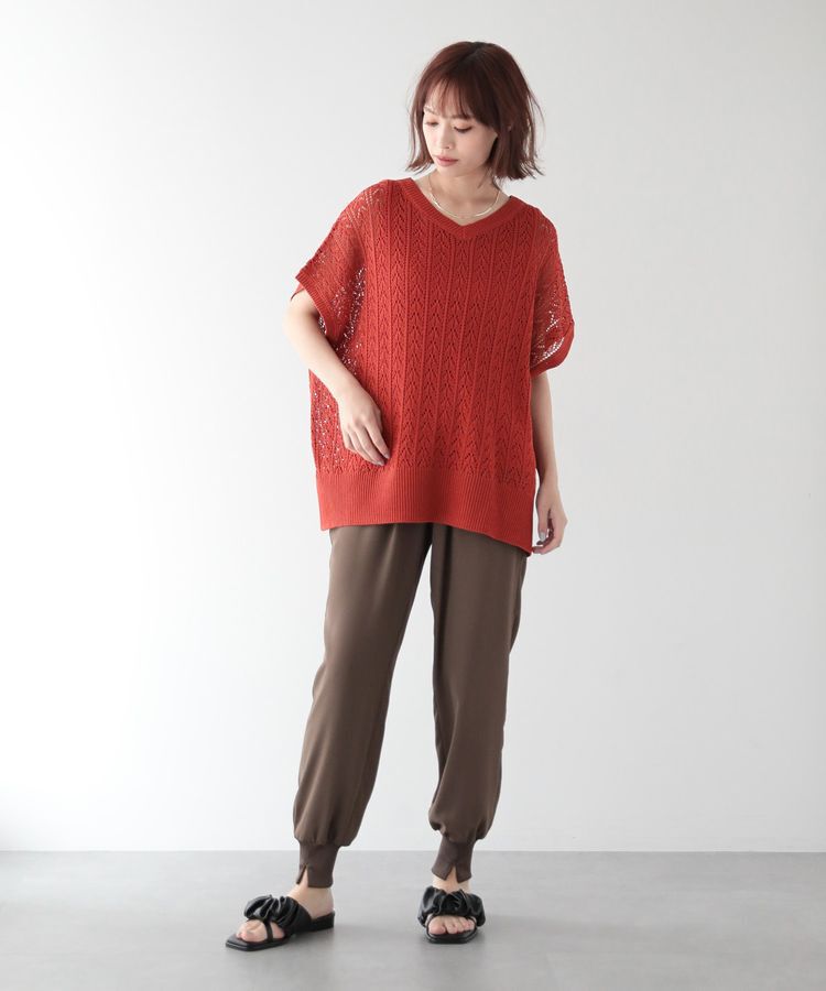 Green Parks「透かし編みニットチュニック」|チュニック|