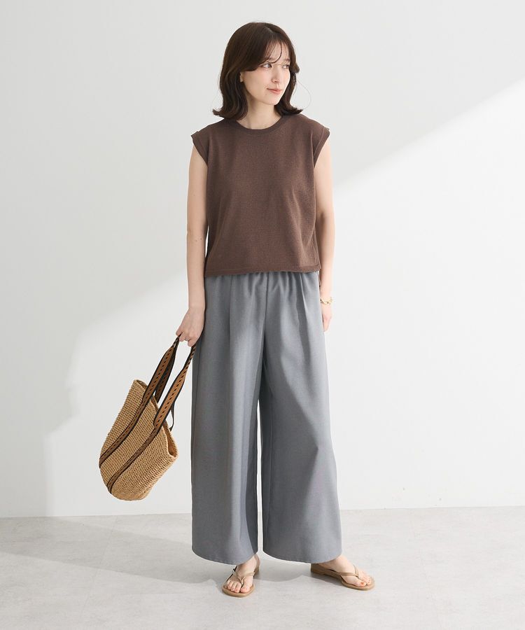 Green Parks「麻調ウエストギャザーフレアワイドパンツ」|その他|